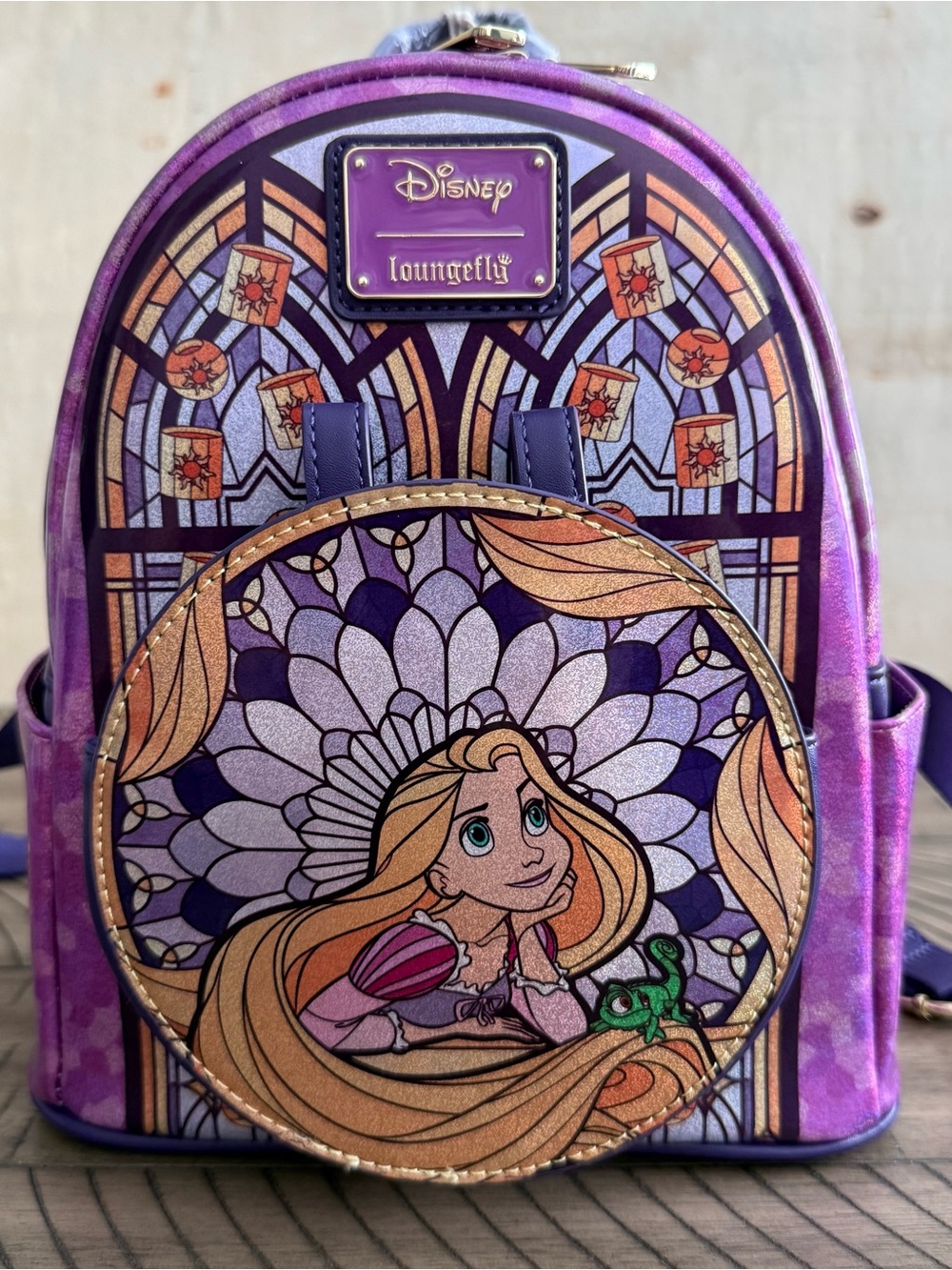 NWT Loungefly Disney Rapunzel Stained Glass Mini Backpack
